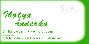 ibolya anderko business card